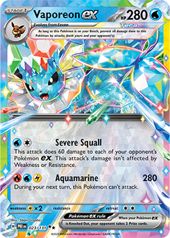 Scarlet & Violet Prismatic Evolutions 023/131 Vaporeon ex Full Art