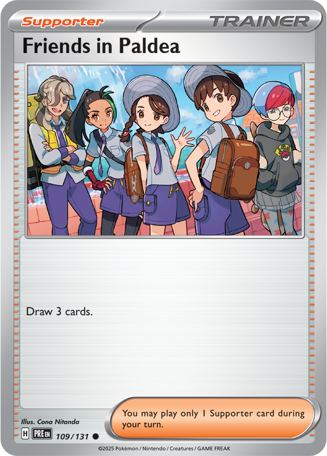 Scarlet & Violet Prismatic Evolutions 109/131 Friends in Paldea Reverse Holo