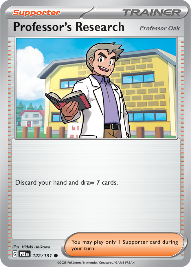 Scarlet & Violet Prismatic Evolutions 122/131 Professor's Research Professor Oak Reverse Holo