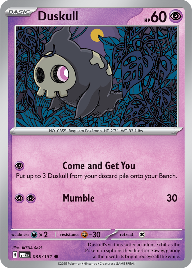 Scarlet & Violet Prismatic Evolutions 035/131 Duskull Poke Ball Reverse Holo