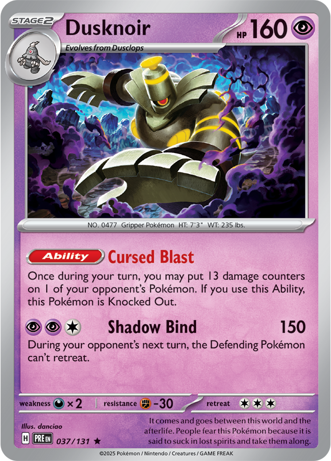 Scarlet & Violet Prismatic Evolutions 037/131 Dusknoir Holo