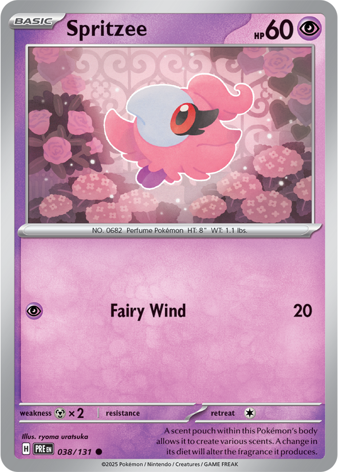 Scarlet & Violet Prismatic Evolutions 038/131 Spritzee Poke Ball Reverse Holo