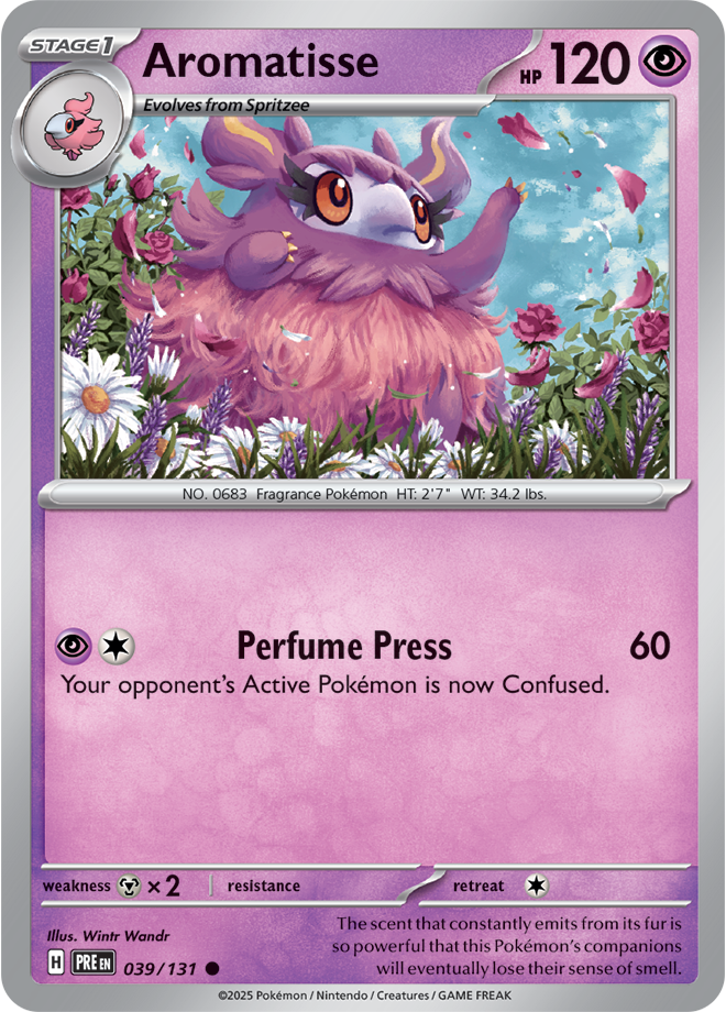 Scarlet & Violet Prismatic Evolutions 039/131 Aromatisse Reverse Holo