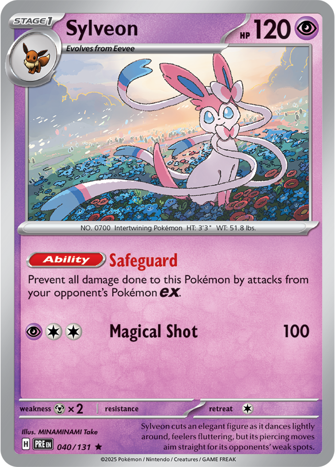 Scarlet & Violet Prismatic Evolutions 040/131 Sylveon Poke Ball Reverse Holo