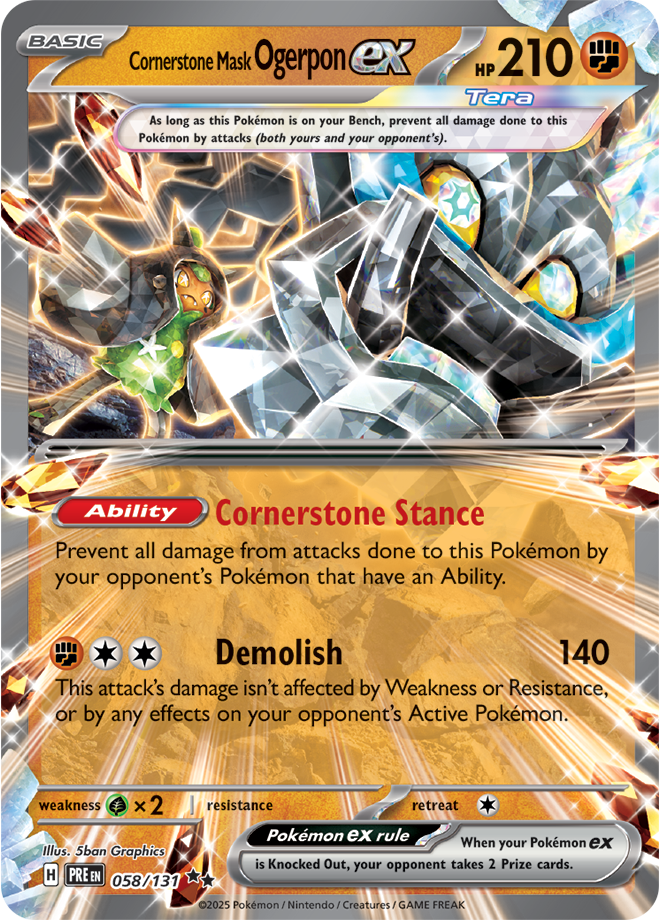 Scarlet & Violet Prismatic Evolutions 058/131 Cornerstone Mask Ogerpon ex