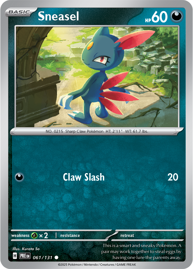 Scarlet & Violet Prismatic Evolutions 061/131 Sneasel Pokeball Reverse Holo