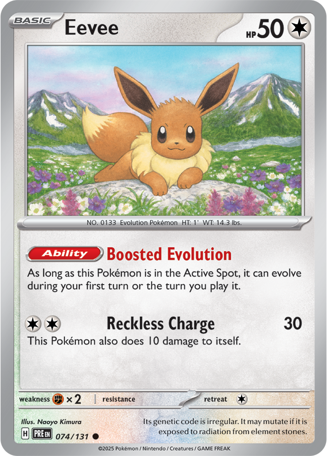 Scarlet & Violet Prismatic Evolutions 074/131 Eevee Reverse Holo