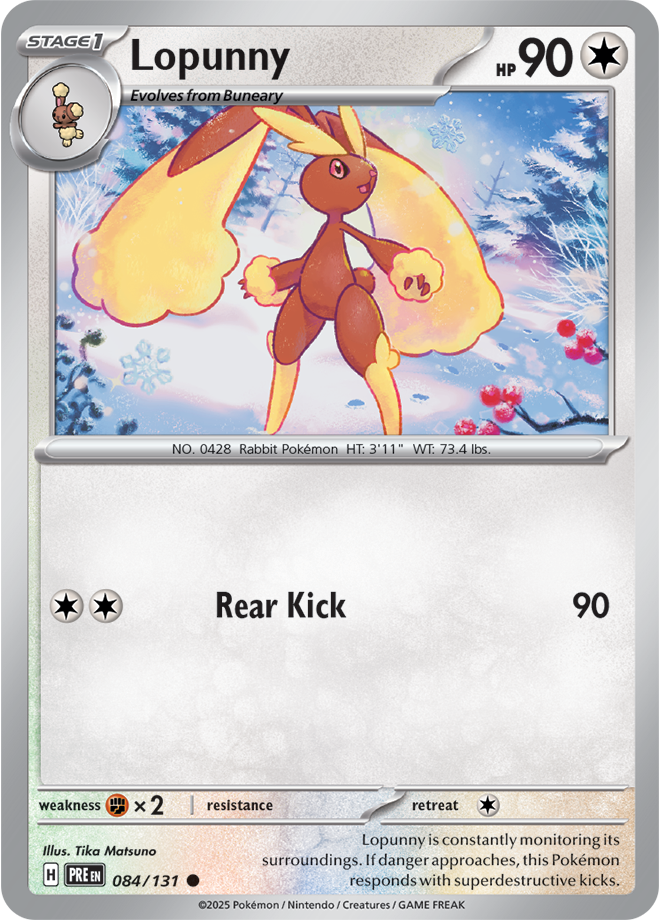 Scarlet & Violet Prismatic Evolutions 084/131 Lopunny Reverse Holo