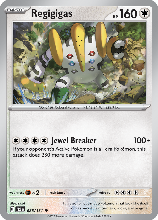 Scarlet & Violet Prismatic Evolutions 086/131 Regigigas Reverse Holo