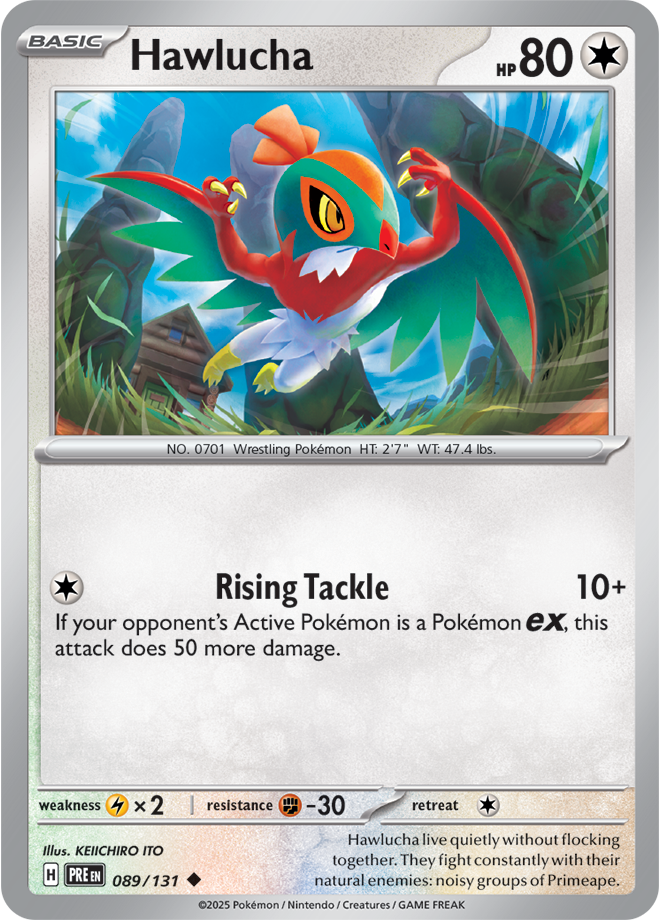 Scarlet & Violet Prismatic Evolutions 089/131 Hawlucha Reverse Holo