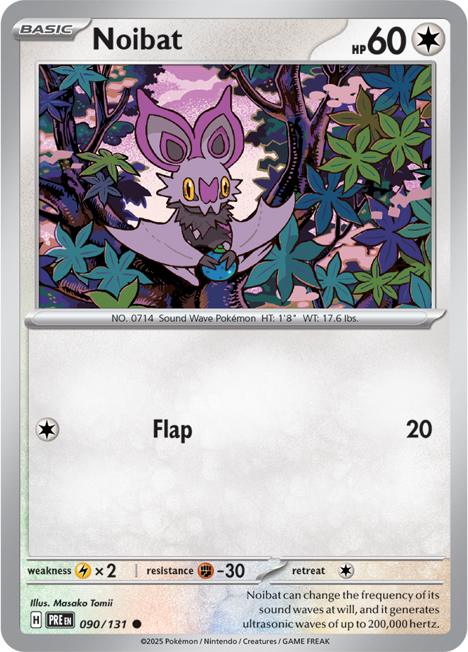 Scarlet & Violet Prismatic Evolutions 090/131 Noibat Poke Ball Reverse Holo