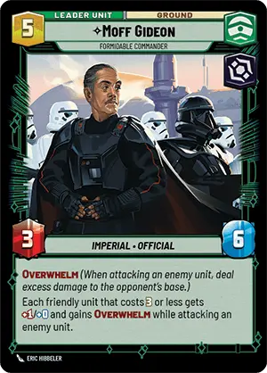 Star Wars: Unlimited Shadows of the Galaxy 007/262 Moff Gideon Formidable Commander