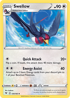 Sword & Shield Vivid Voltage 134/185 Swellow