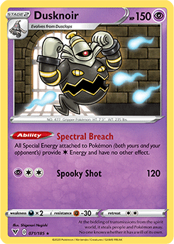 Sword & Shield Vivid Voltage 071/185 Dusknoir