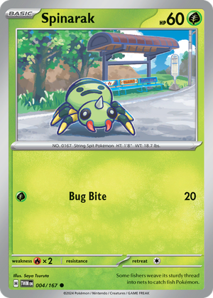 Scarlet & Violet Twilight Masquerade 004/167 Spinarak Reverse Holo