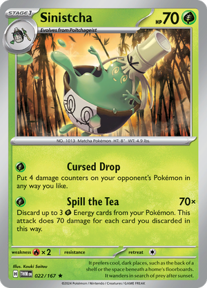 Scarlet & Violet Twilight Masquerade 022/167 Sinistcha Reverse Holo