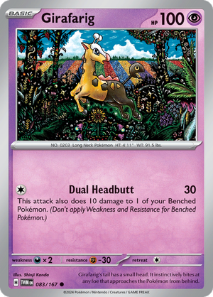 Scarlet & Violet Twilight Masquerade 083/167 Girafarig Reverse Holo