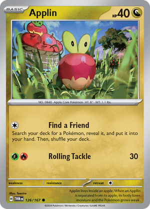 Scarlet & Violet Twilight Masquerade 126/167 Applin Reverse Holo