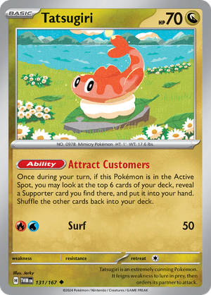 Scarlet & Violet Twilight Masquerade 131/167 Tatsugiri Reverse Holo