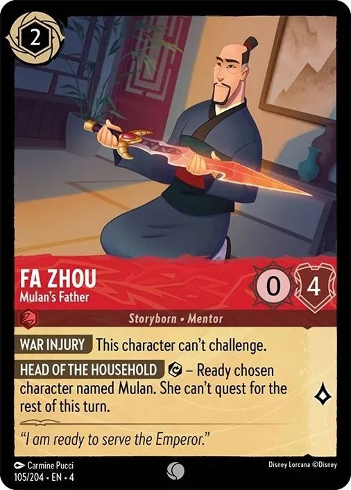Disney Lorcana Ursula's Return 105/204 Fa Zhou - Mulan's Father