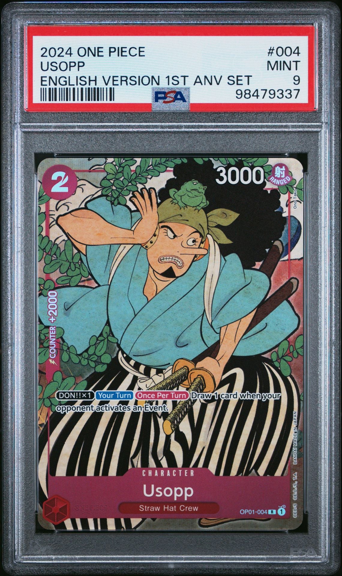 2024 One Piece English Version 1st Anniversary Set 004 Usopp PSA 9