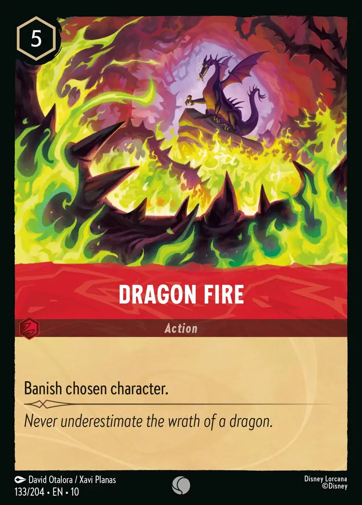 Disney Lorcana Whispers in the Well 133/204 Dragon Fire