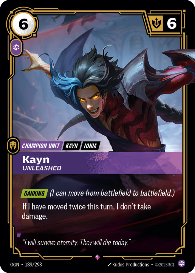 Riftbound: League of Legends TCG Origins 189/289 Kayn, Unleashed