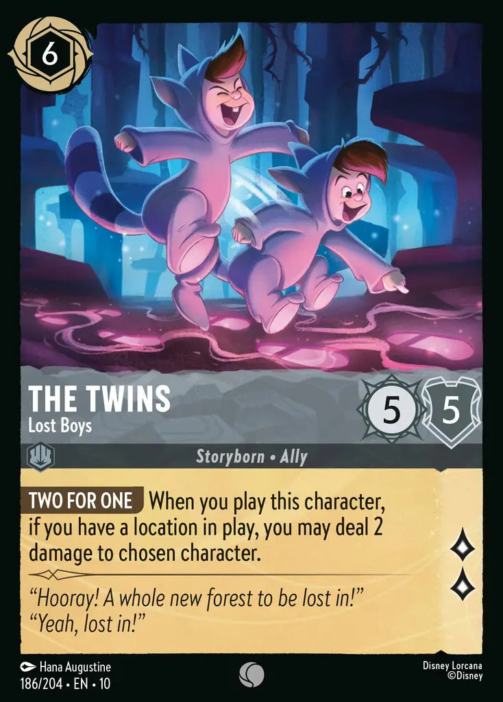 Disney Lorcana Whispers in the Well 186/204 The Twins - Lost Boys