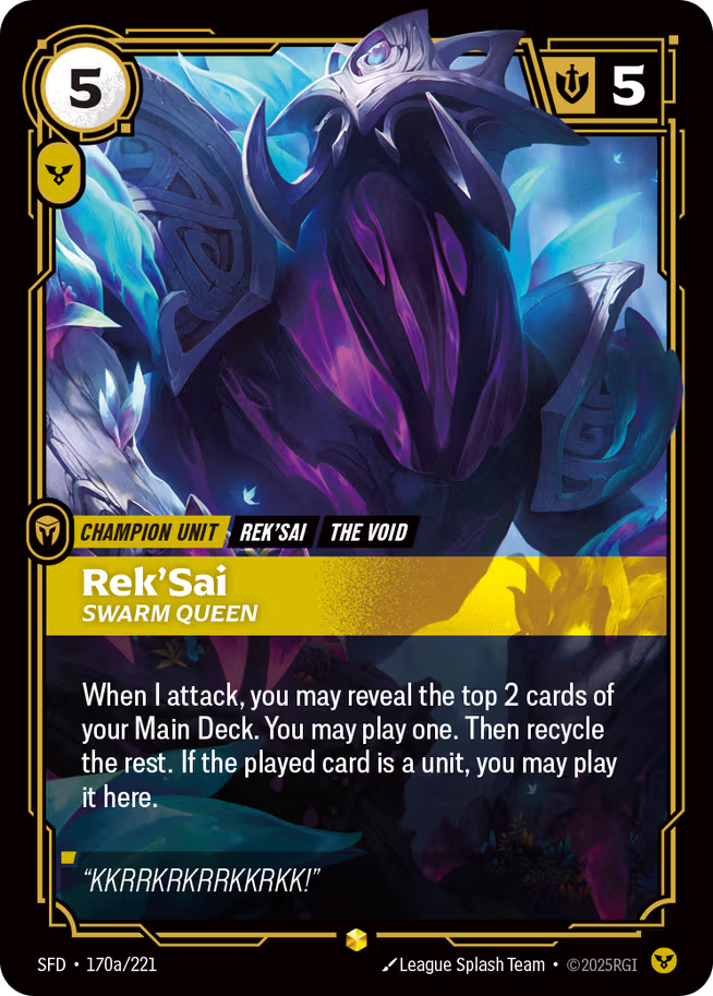 Riftbound: League of Legends TCG Spiritforged 170a/221 Rek'Sai, Swarm Queen Alternative Art