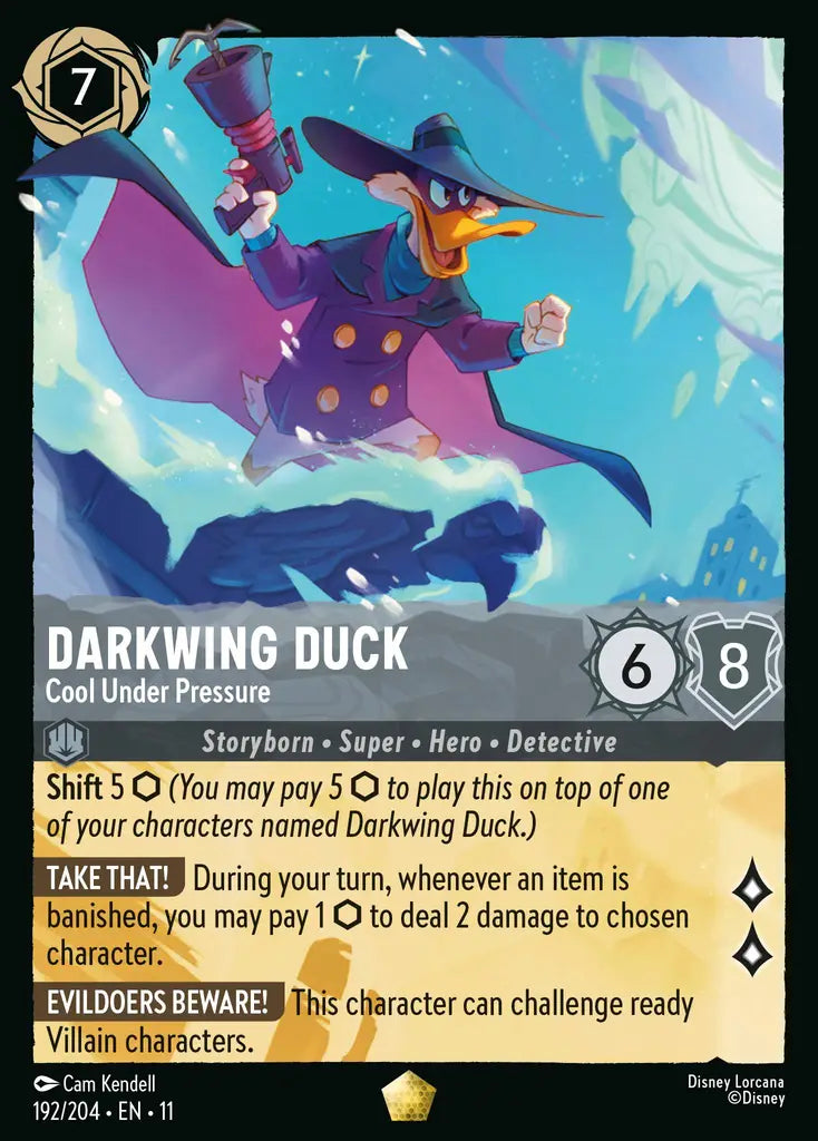 Disney Lorcana Winterspell 192/204 Darkwing Duck - Cool Under Pressure