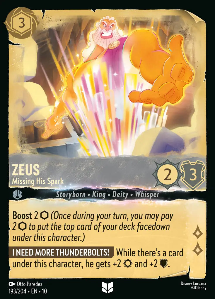 Disney Lorcana Whispers in the Well 193/204 Zeus - Missing His Spark