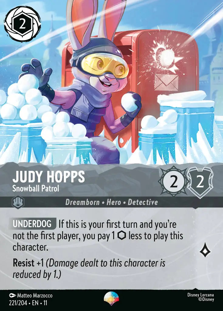 Disney Lorcana Winterspell 221/204 Judy Hopps - Snowball Patrol Epic