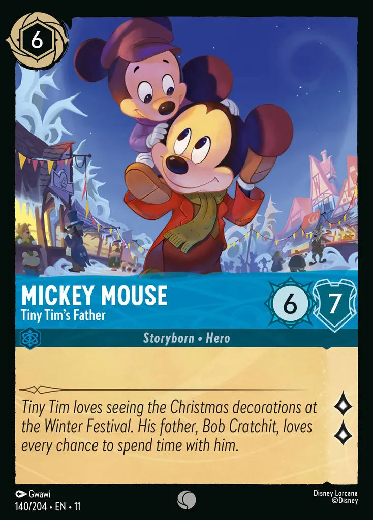 Disney Lorcana Winterspell 140/204 Mickey Mouse - Tiny Tim's Father