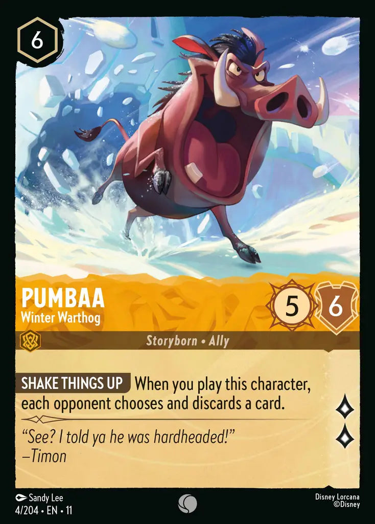 Disney Lorcana Winterspell 004/204 Pumbaa - Winter Warthog Foil