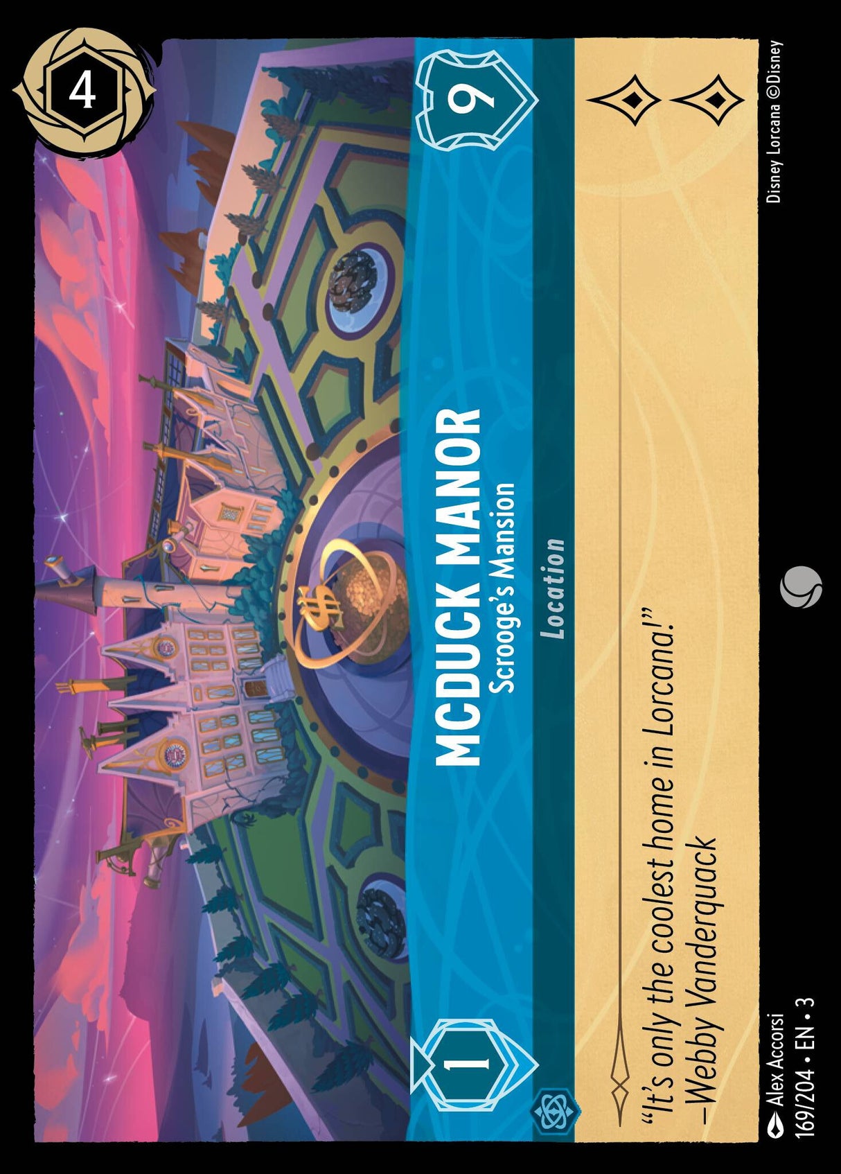 Disney Lorcana Into The Inklands 169/204 MCDUCK MANOR Scrooge's Mansion