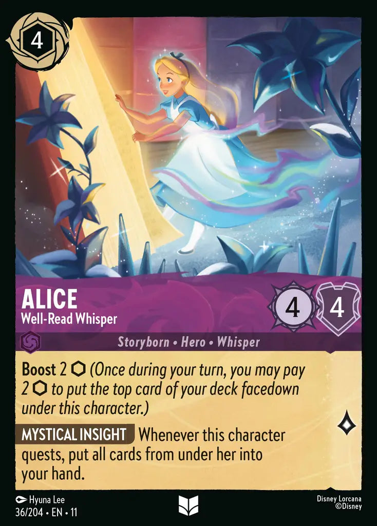 Disney Lorcana Winterspell 036/204 Alice - Well-Read Whisper Foil