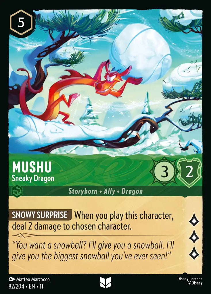 Disney Lorcana Winterspell 082/204 Mushu - Sneaky Dragon