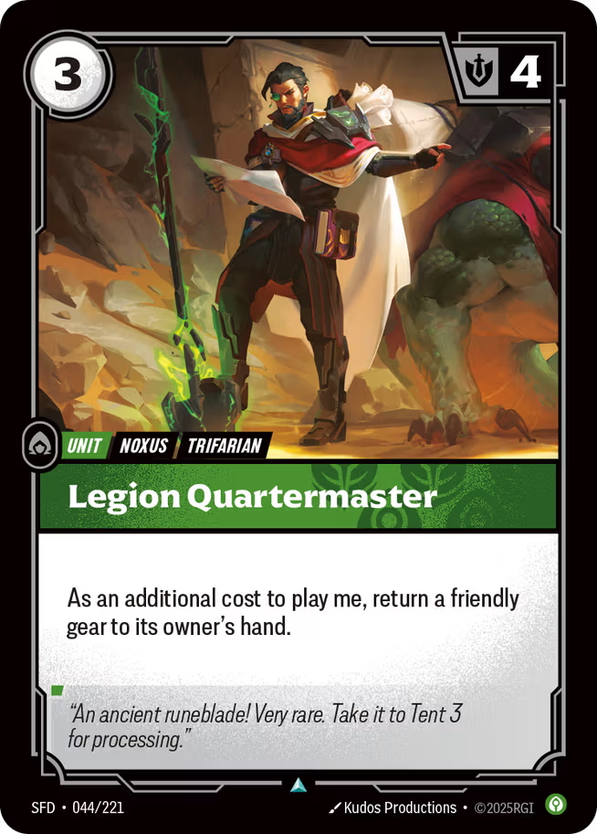 Riftbound: League of Legends TCG Spiritforged 044/221 Legion Quartermaster Foil
