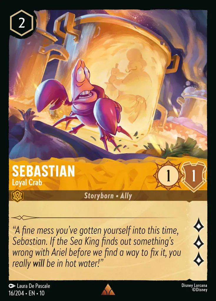 Disney Lorcana Whispers in the Well 016/204 Sebastian - Loyal Crab