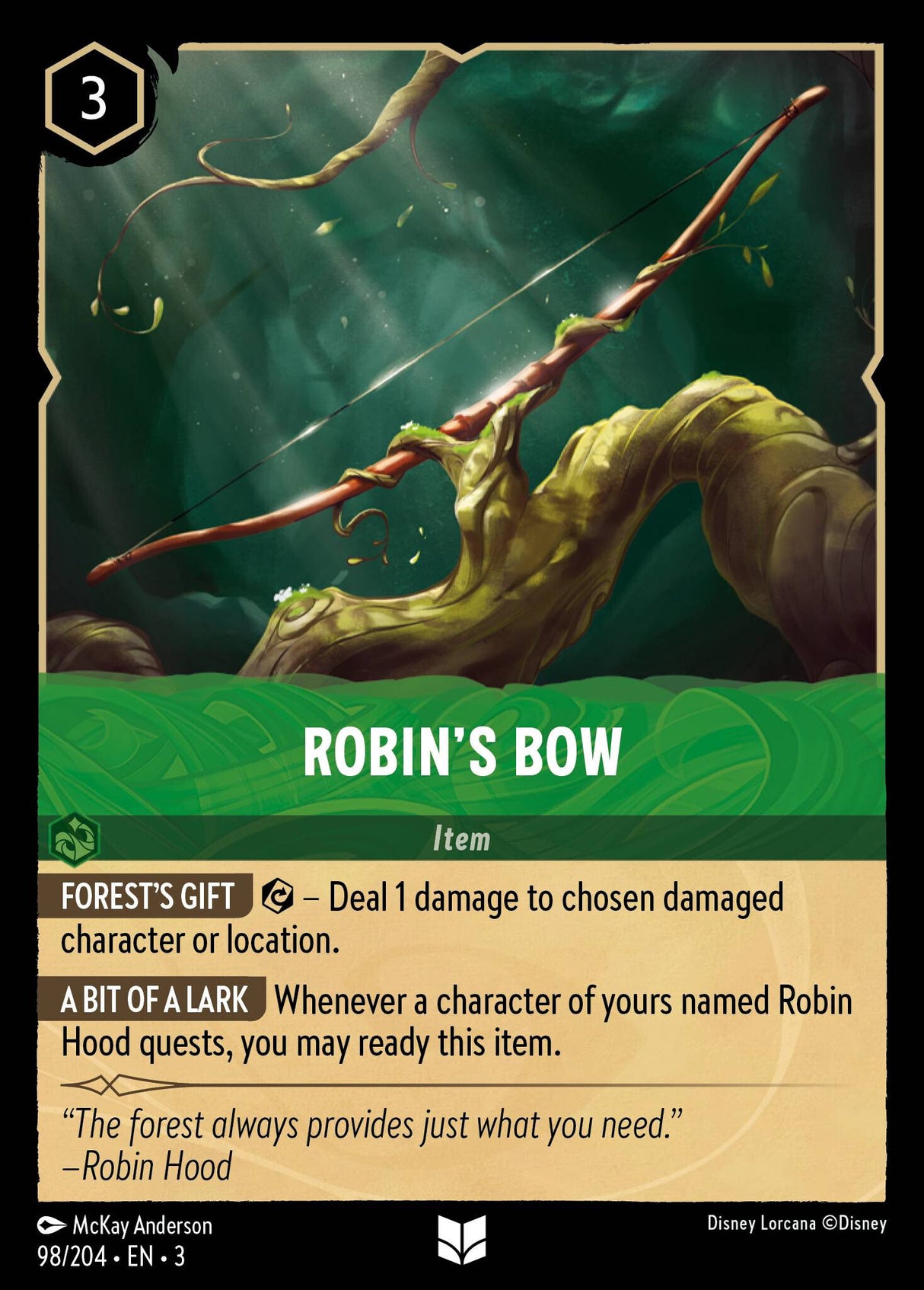 Disney Lorcana Into The Inklands 098/204 ROBIN'S BOW