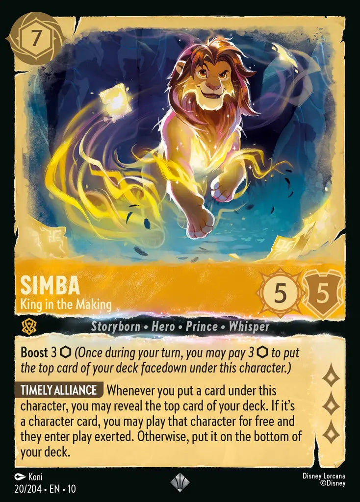 Disney Lorcana Whispers in the Well 020/204 Simba - King in the Making