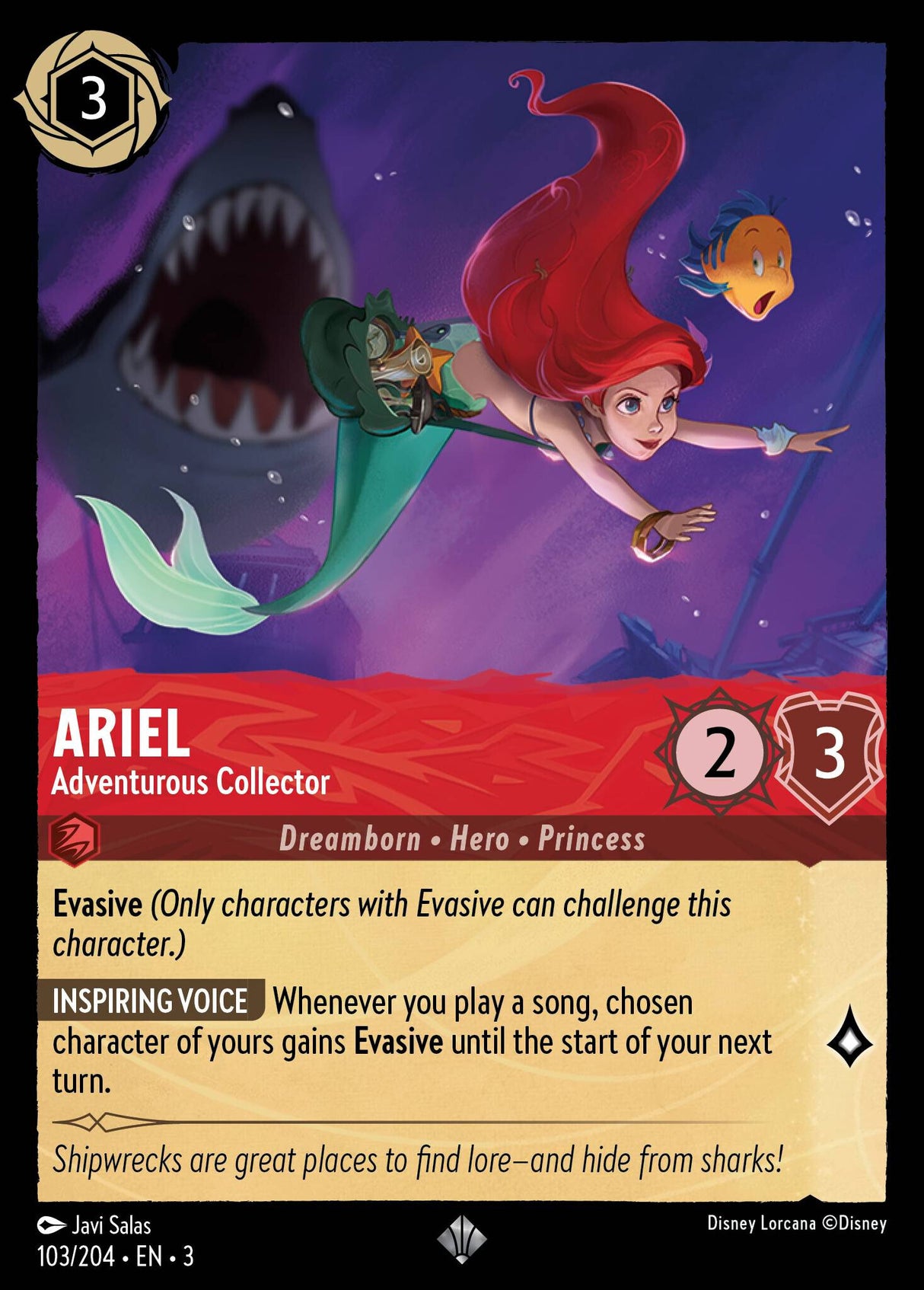 Disney Lorcana Into The Inklands 103/204 ARIEL Adventurous Collector