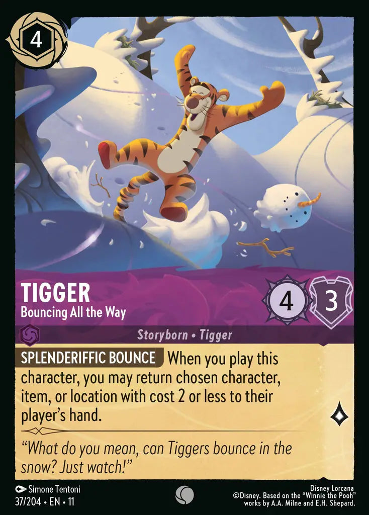 Disney Lorcana Winterspell 037/204 Tigger - Bouncing All the Way Foil