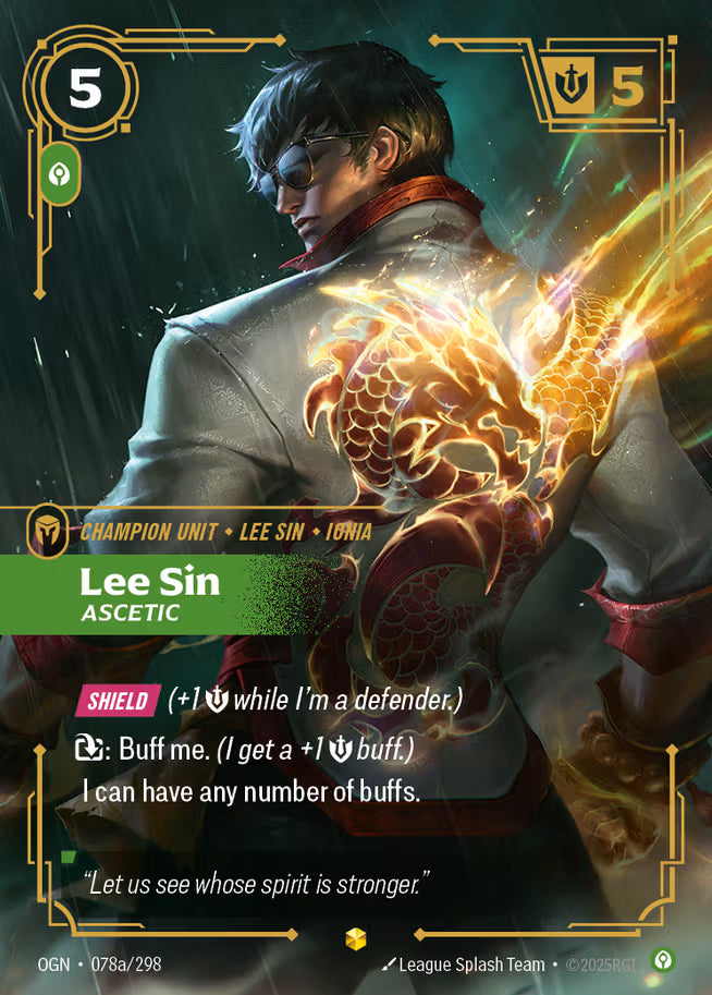 Riftbound: League of Legends TCG Origins 078a/289 Lee Sin, Ascetic Alternative Art