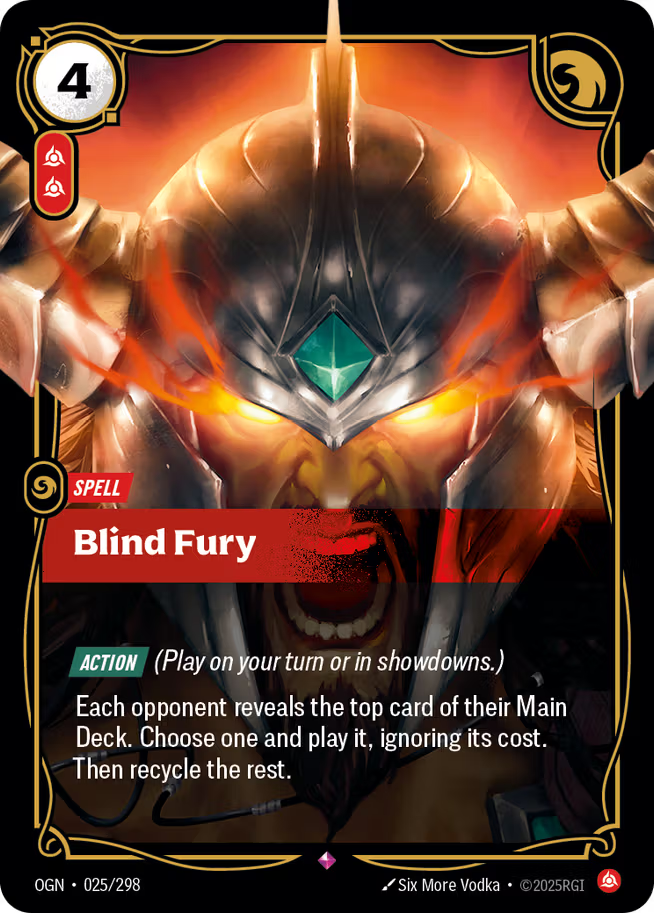 Riftbound: League of Legends TCG Origins 025/289 Blind Fury