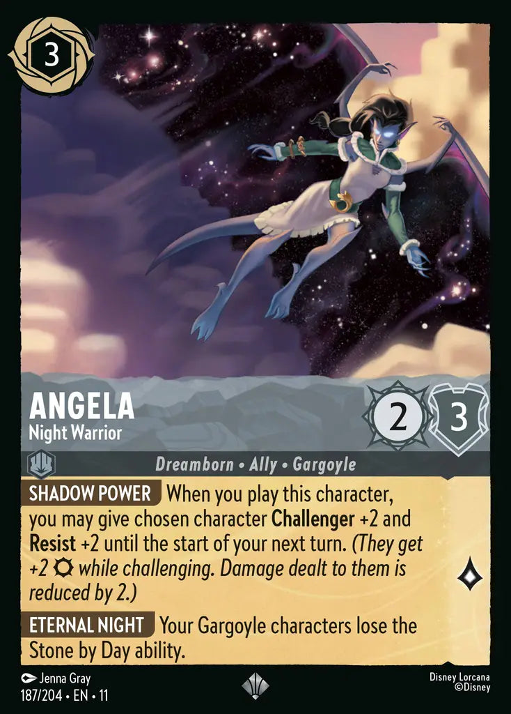 Disney Lorcana Winterspell 187/204 Angela - Night Warrior