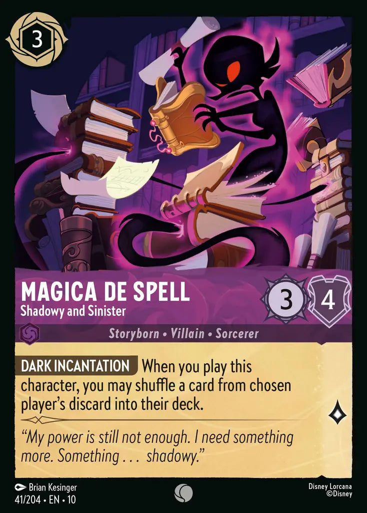 Disney Lorcana Whispers in the Well 041/204 Magica De Spell - Shadowy and Sinister