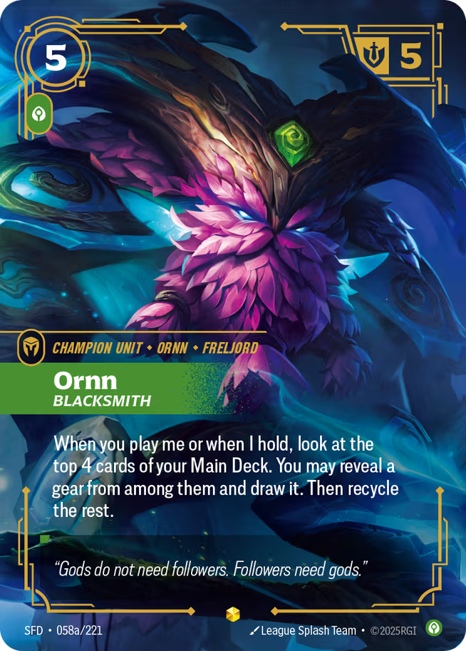 Riftbound: League of Legends TCG Spiritforged 058a/221 Ornn, Blacksmith Alternative Art
