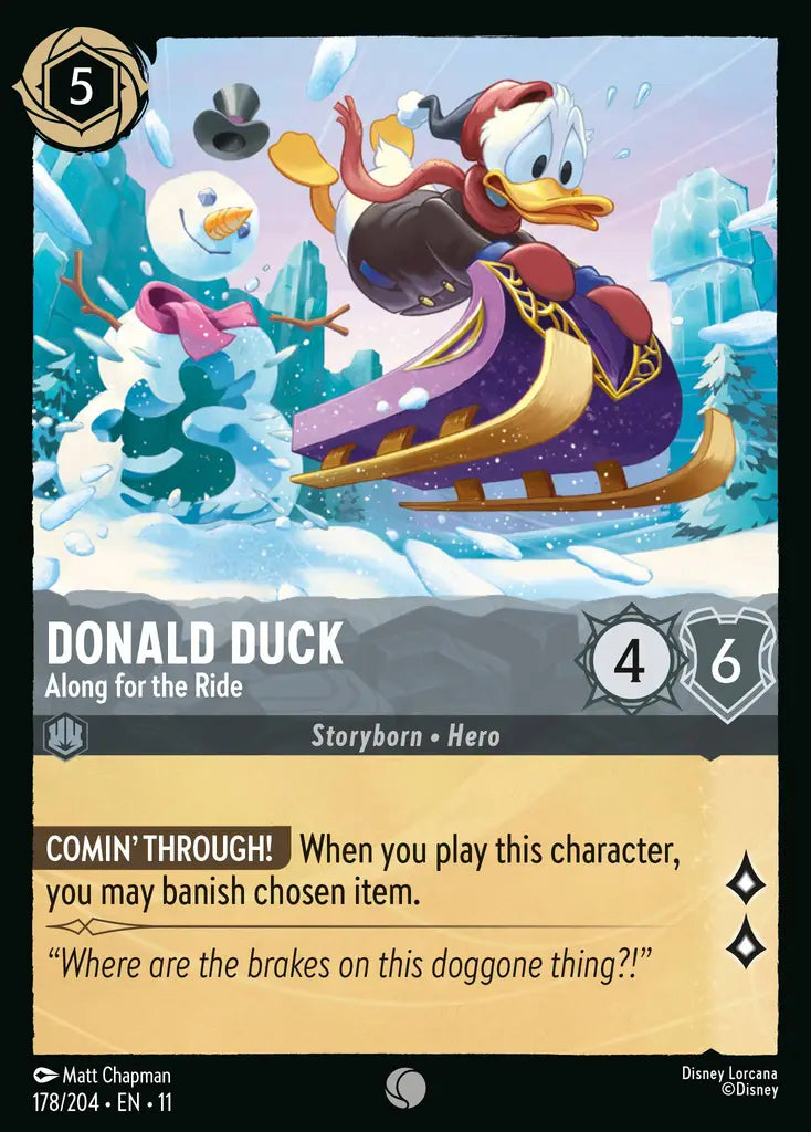 Disney Lorcana Winterspell 178/204 Donald Duck - Along for the Ride Foil
