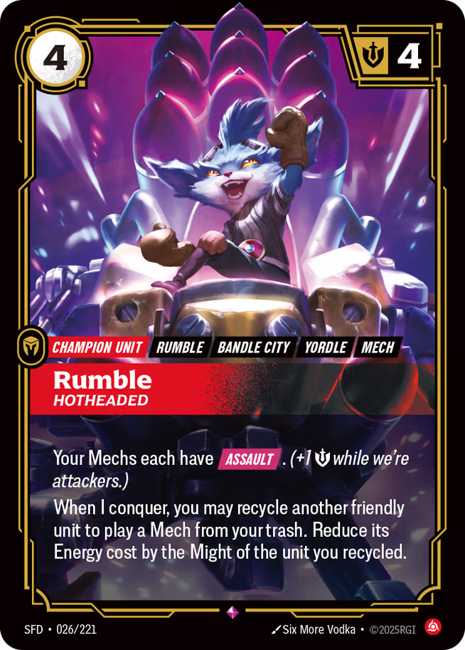 Riftbound: League of Legends TCG Spiritforged 026/221 Rumble, Hotheaded